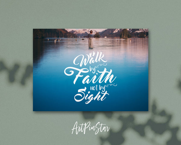 Walk by faith not by sight Bible Verse Customized Greeting Card