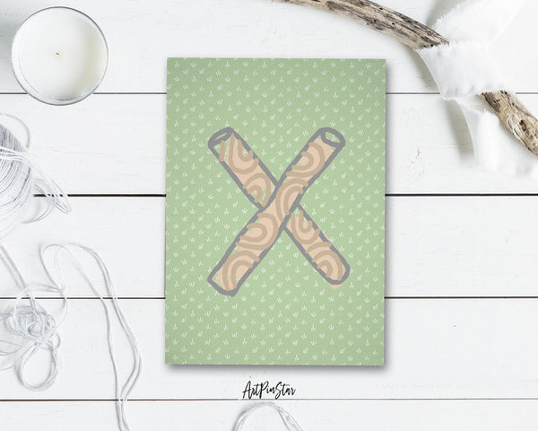 Alphabet Forest Letter X Animal Monogram Note Cards