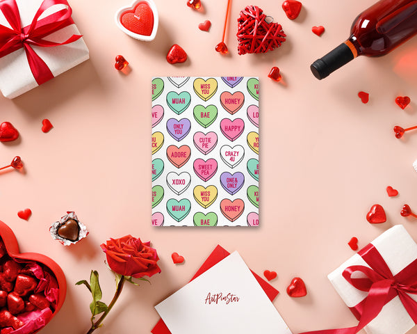 Valentine’s Day Sweets Heart Candy Customized Greeting Card