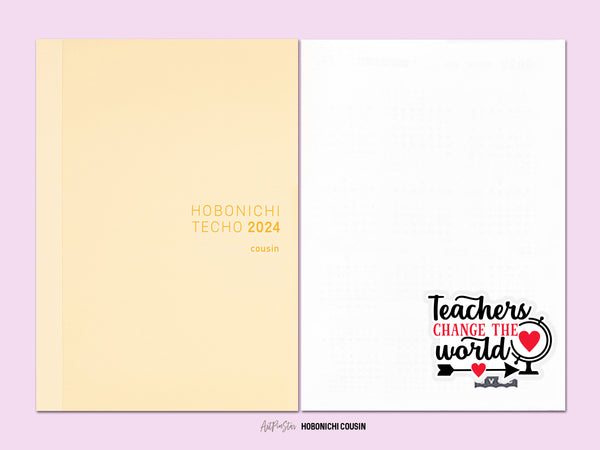 Teachers Change World Vinyl Die Cut Sticker, 2.75" x 1.85"