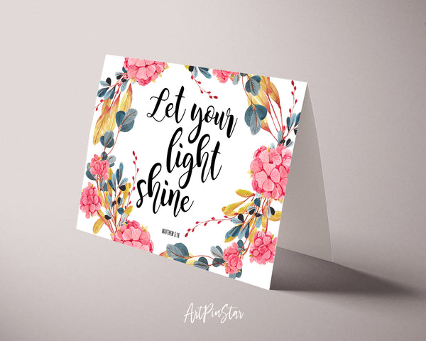Let your light shine Bible Verse Customized Greeting Card