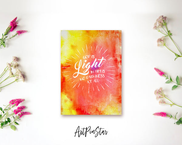 God is Ligfht in him is no darkness at all Bible Verse Customized Greeting Card