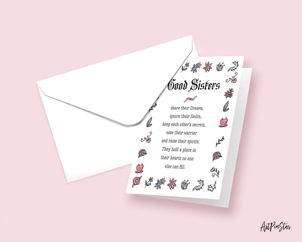 Good Sisters share their dreams Motivational Quote Customized Greeting Cards