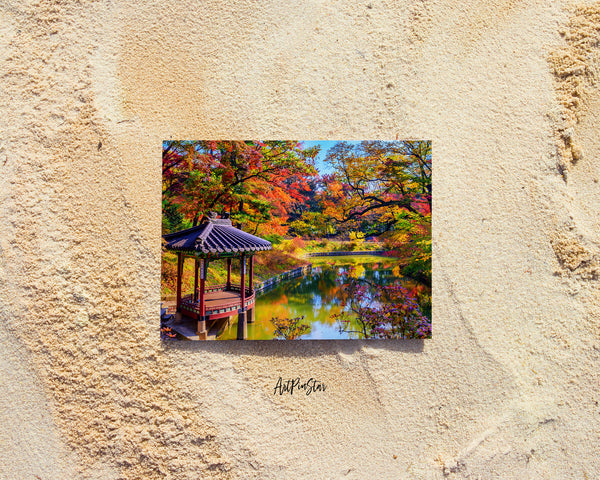 Changdeokgung Palace at Autumn, Seoul, South Korea Landscape Custom Greeting Cards