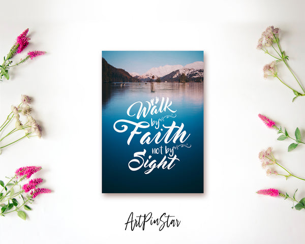 Walk by faith not by sight Bible Verse Customized Greeting Card