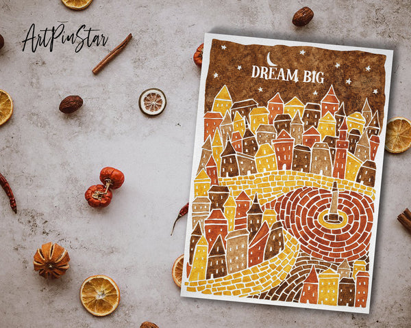 Dream Big Artwork Greeting Cards Personalized Art Prints Posters