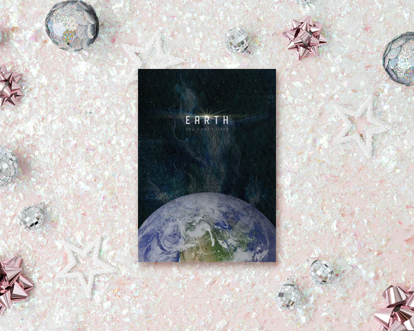 Earth Planet Orbiting Stars Solar System Customizable Greeting Card
