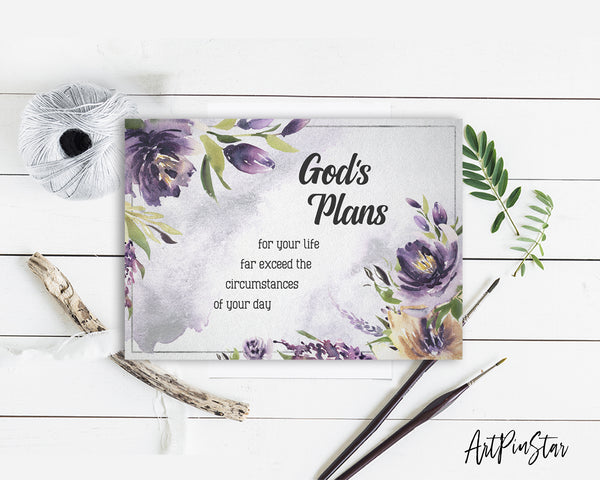 God's plans for your life far exceed the circumstances Bible Verse Customized Greeting Card