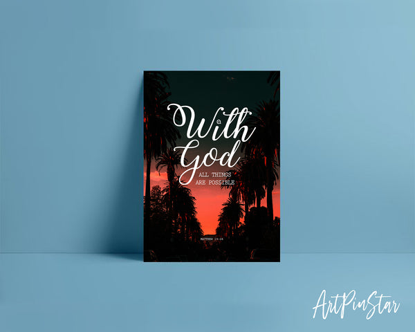 With God all things are possible Matthew 19:26 Bible Verse Customized Greeting Card