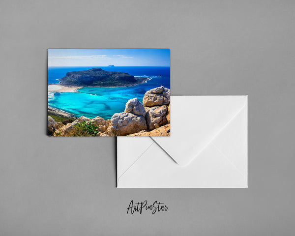 Balos Bay Crete Island, Greek Landscape Custom Greeting Cards
