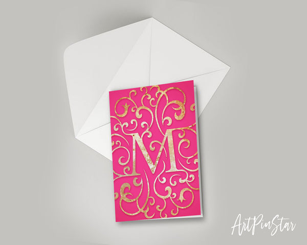 Alphabet Mandela Letter M Modern Monogram Note Cards