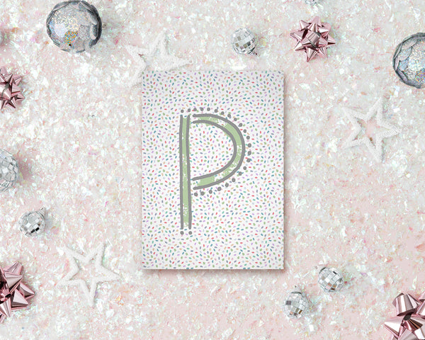 Alphabet Forest Letter P Animal Monogram Note Cards