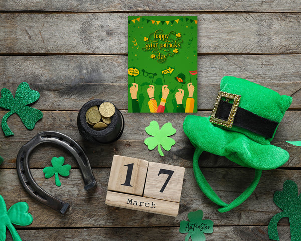 Kiss me I'm Irish Lucky St. Patricks Day Personalized Gifts Card - ArtPinStar.com