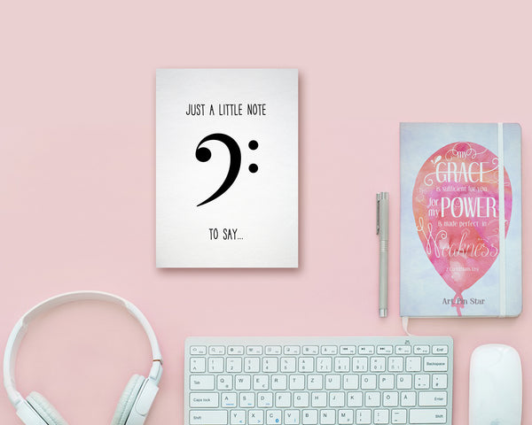Just a little note to say Bass Clef Bass Clef Music Gift Ideas Customizable Greeting Card