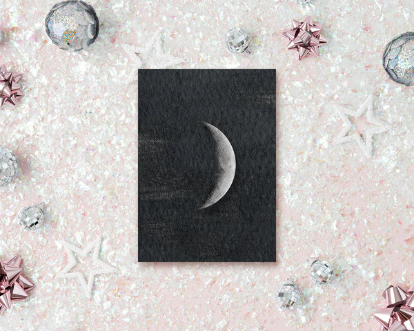 Waxing Crescent Moon Phases Customizable Greeting Card