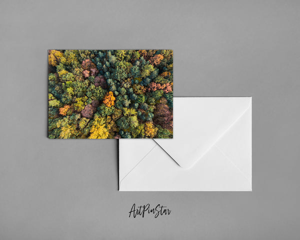 Autumn Forest Landscape Pattern Greeting Cards