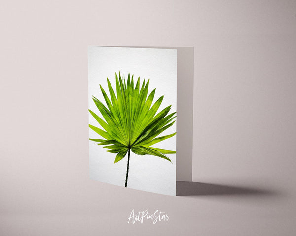 Green Palm Leaf Watercolor Botanical Garden Customized Greeting Card