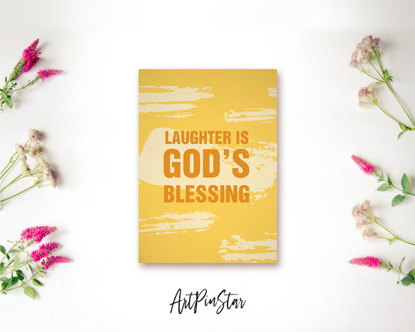 Laughter is God's blessing Bible Verse Customized Greeting Card