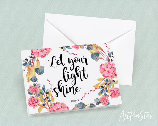 Let your light shine Bible Verse Customized Greeting Card