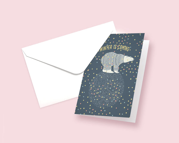 Winter is coming Polar Bear Animal Greeting Cards