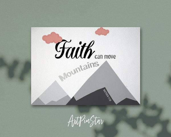 Faith Can Move Mountains Matthew 17:20 Bible Verse Customized Greeting Card