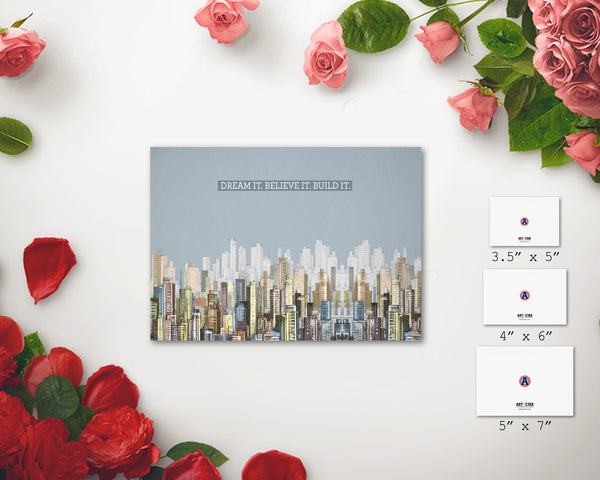 Dream it Believe it Build it New Year Customized Greeting Card