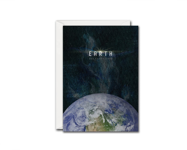 Earth Planet Orbiting Stars Solar System Customizable Greeting Card