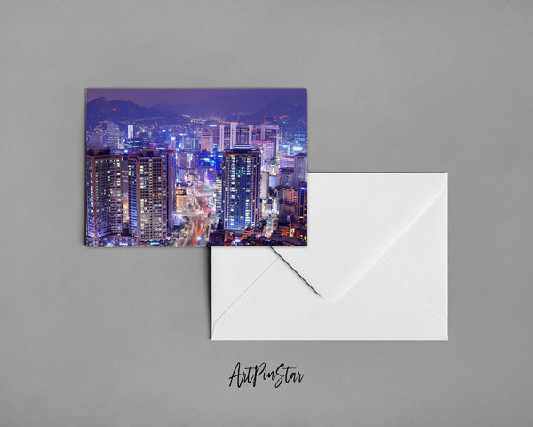 Gangnam District, Seoul, South Korea Landscape Custom Greeting Cards