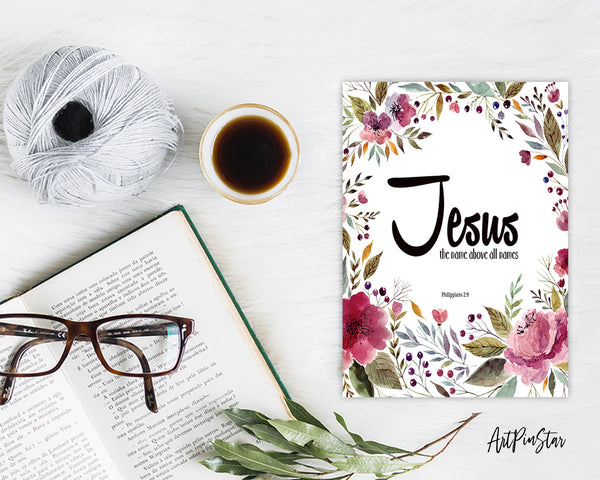 Jesus the name above all names Philippians 2:9 Bible Verse Customized Greeting Card