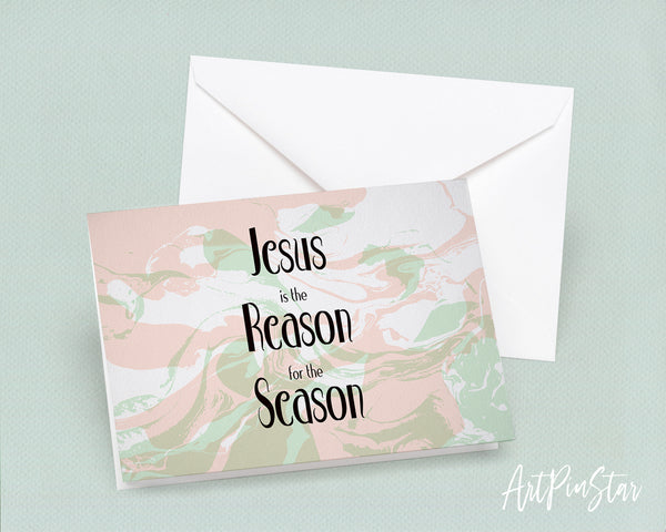 Jesus is the reason for the season Bible Verse Customized Greeting Card