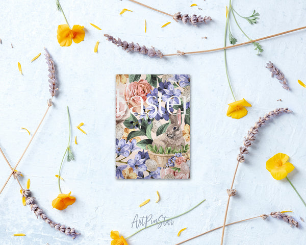 Easter Watercolor Bunny Flower Customized Greeting Card
