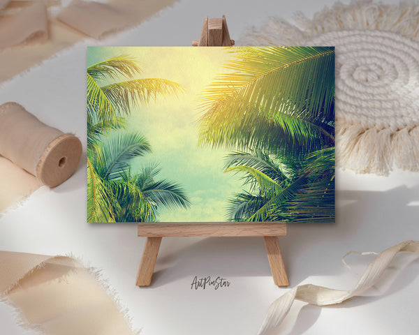 Palm Trees Retro Tropical Coast Coconut Summer Tree, California Landscape Custom Greeting Cards