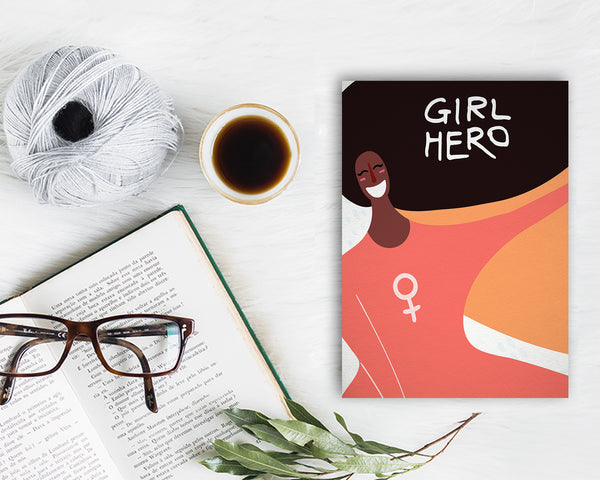 Girl Hero Women Empowerment Customizable Greeting Card