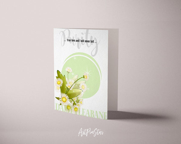 Daisy Fleabane Flower Meanings Symbolism Customized Gift Cards