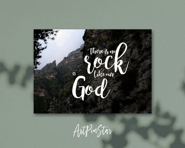 There is no rock like our God Bible Verse Customized Greeting Card