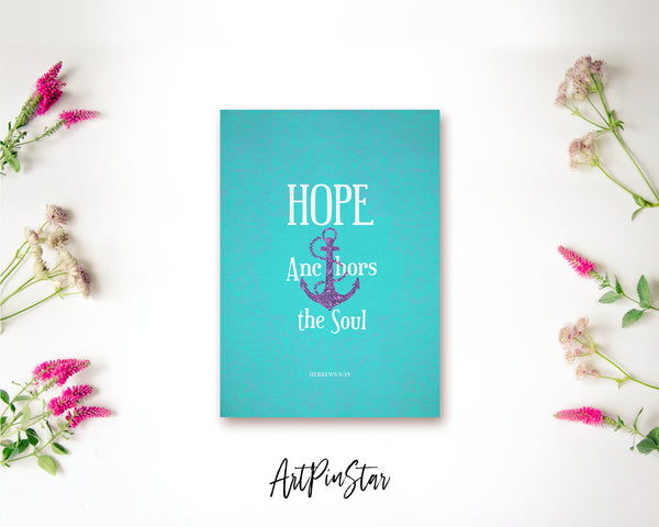 Hope anchors the soul Hebrews 6:19 Bible Verse Customized Greeting Card