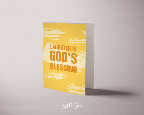 Laughter is God's blessing Bible Verse Customized Greeting Card
