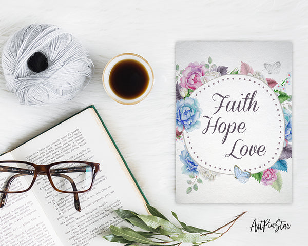 Faith Hope Love Bible Verse Customized Greeting Card