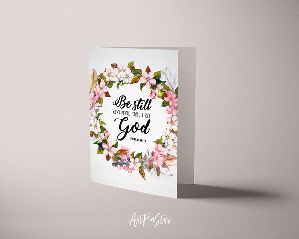 Be still and know that I am God Psalm 46:10 Bible Verse Customized Greeting Card