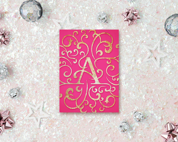 Alphabet Mandela Letter A Modern Monogram Note Cards