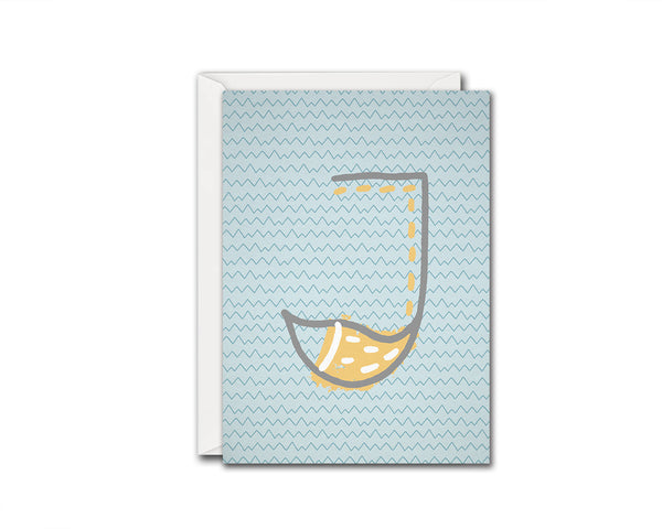 Alphabet Forest Letter J Animal Monogram Note Cards