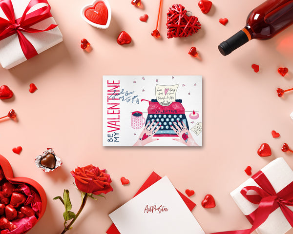 Love Letter Be My Valentine Customized Greeting Card