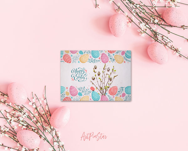 Easter Spring Bouquet of Blooming Twigs and Quail Eggs Customized Greeting Card