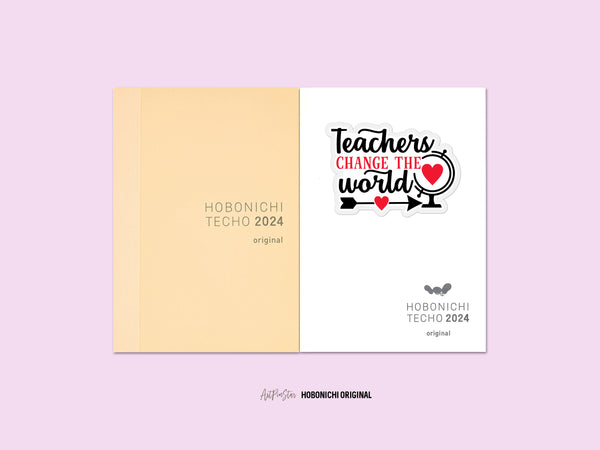 Teachers Change World Vinyl Die Cut Sticker, 2.75" x 1.85"
