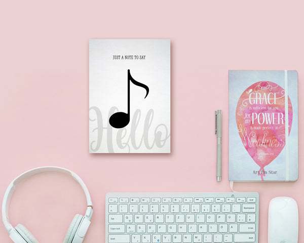 Just a note to say Hello Eighth Note Eighth Note Music Gift Ideas Customizable Greeting Card