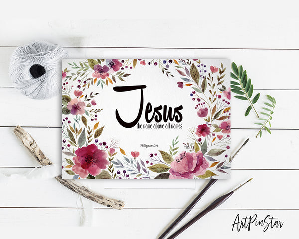 Jesus the name above all names Philippians 2:9 Bible Verse Customized Greeting Card