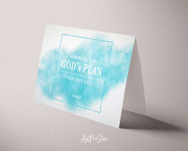 Nothing can stop God's plan for your life Isaiah 14:27 Bible Verse Customized Greeting Card
