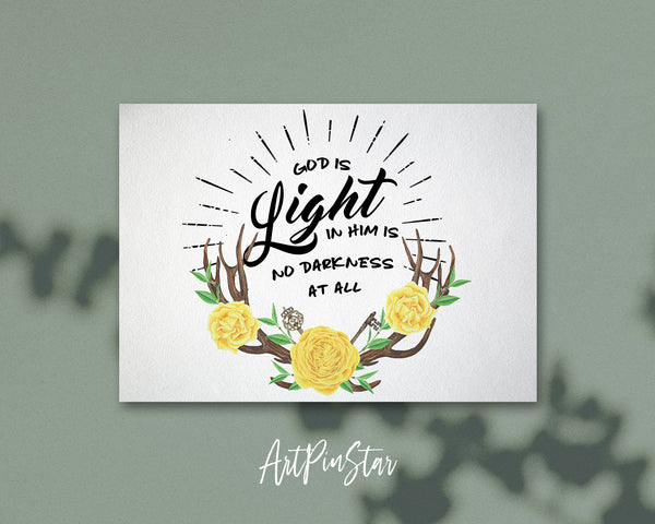 God is Ligfht in him is no darkness at all Bible Verse Customized Greeting Card