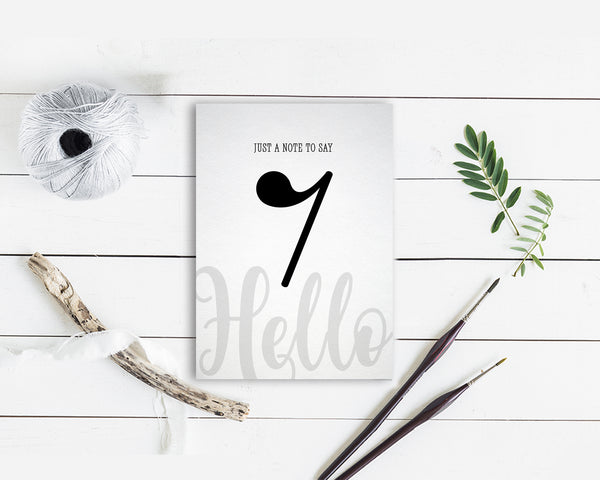 Just a note to say Hello Eighth Rest Eighth Rest Music Gift Ideas Customizable Greeting Card