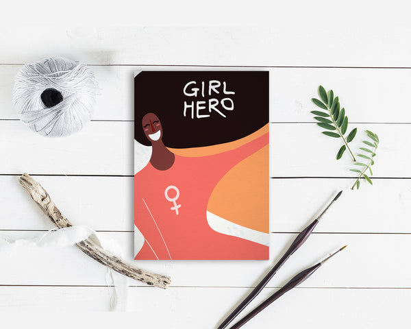 Girl Hero Women Empowerment Customizable Greeting Card